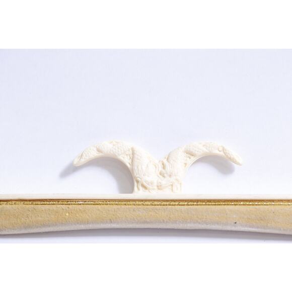 Antique Nail Buffer, Art Deco, Handle with Images of Dragons, 7", Ivory Color, - Picture 2 of 3